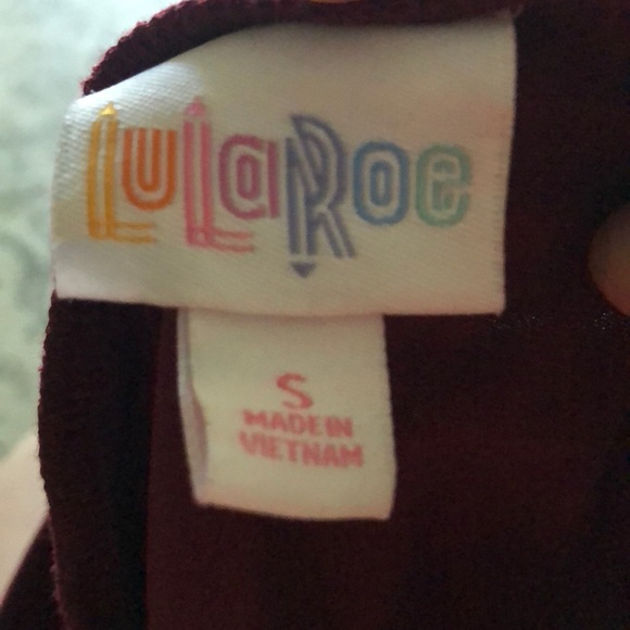 AMAZING Lularoe Azure Skirt! Maroon oxblood color. - Picture 3 of 4